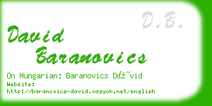 david baranovics business card